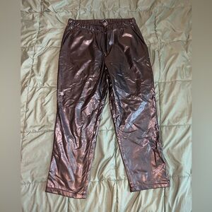 Zac & Rachel Shiny Black Faux Leather Jogger Pants